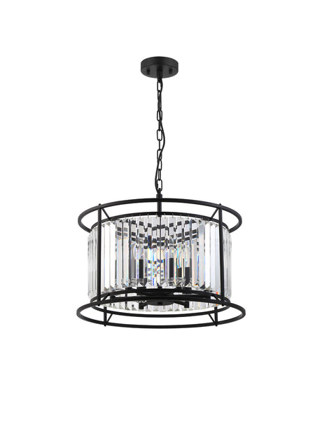 ROY7019 Royal 6 Light Crystal Ceiling Pendant Satin Black