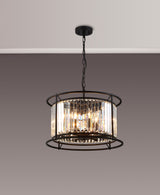 ROY7019 Royal 6 Light Crystal Ceiling Pendant Satin Black