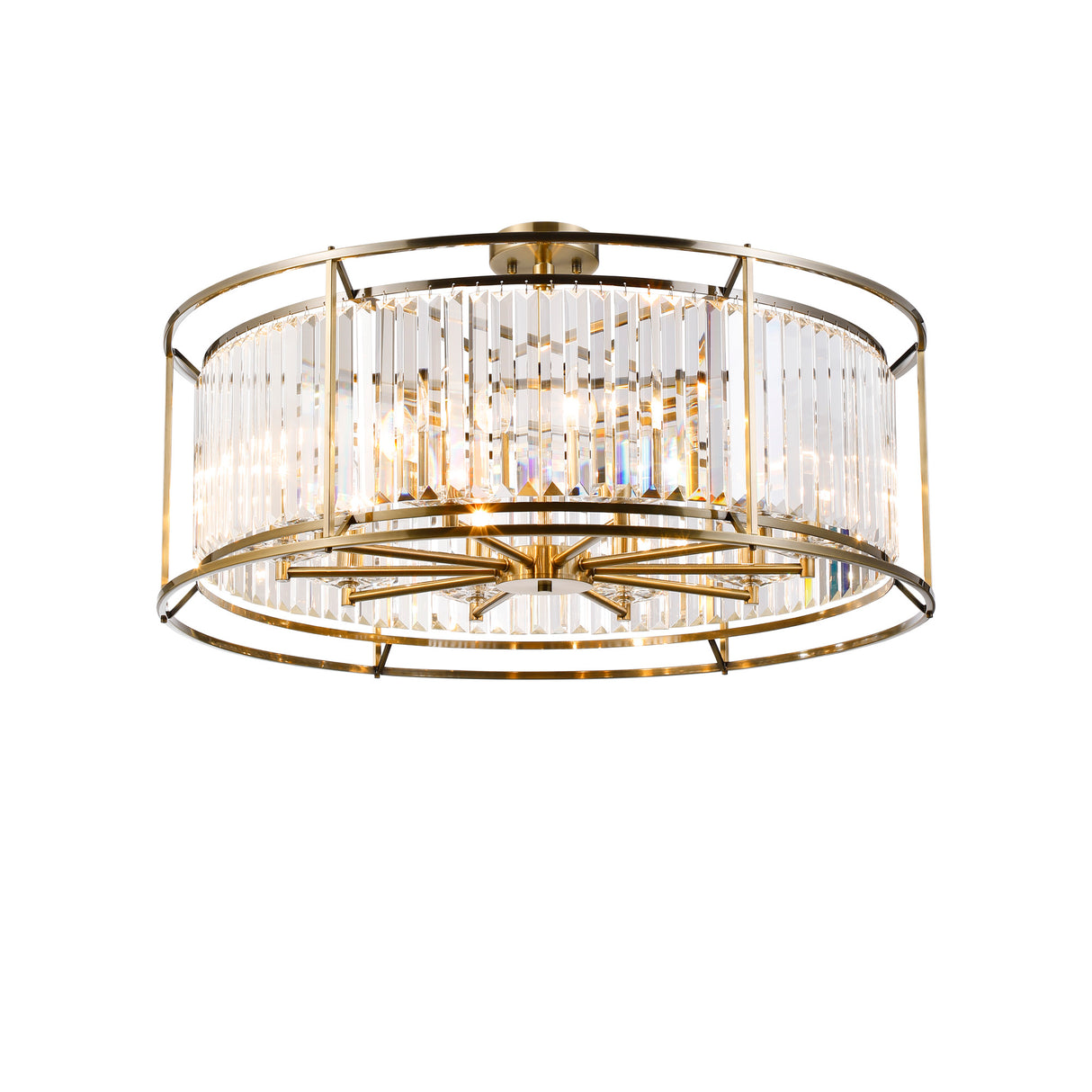 ROY7039 Royal 10 Light Crystal Ceiling Pendant Antique Brass