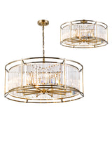 ROY7039 Royal 10 Light Crystal Ceiling Pendant Antique Brass