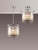 ROY7119 Royal 3 Light Crystal Ceiling Pendant Polished Nickel