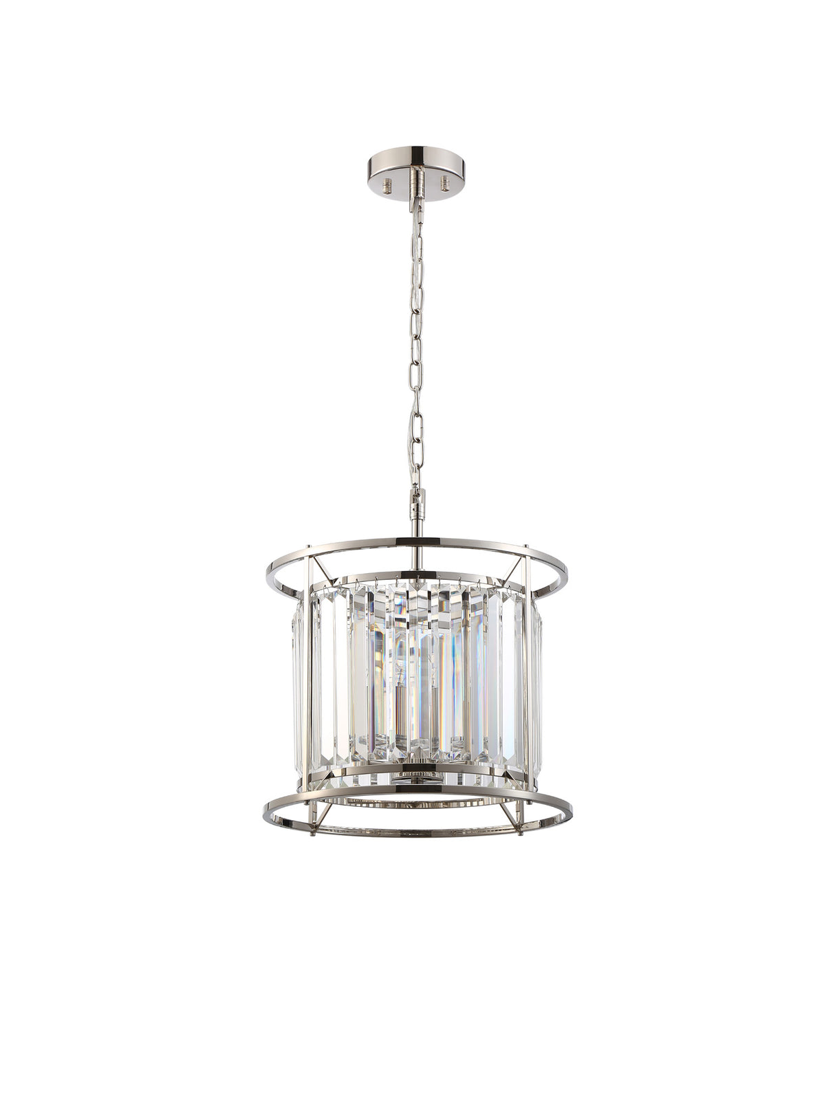 ROY7119 Royal 3 Light Crystal Ceiling Pendant Polished Nickel