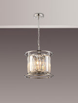 ROY7119 Royal 3 Light Crystal Ceiling Pendant Polished Nickel