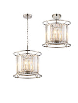 ROY7119 Royal 3 Light Crystal Ceiling Pendant Polished Nickel