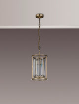 ROY7219 Royal 1 Light Crystal Ceiling Pendant Antique Brass