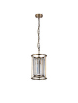 ROY7219 Royal 1 Light Crystal Ceiling Pendant Antique Brass