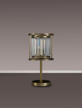 ROY7319 Royal 1 Light Crystal Table Lamp Antique Brass