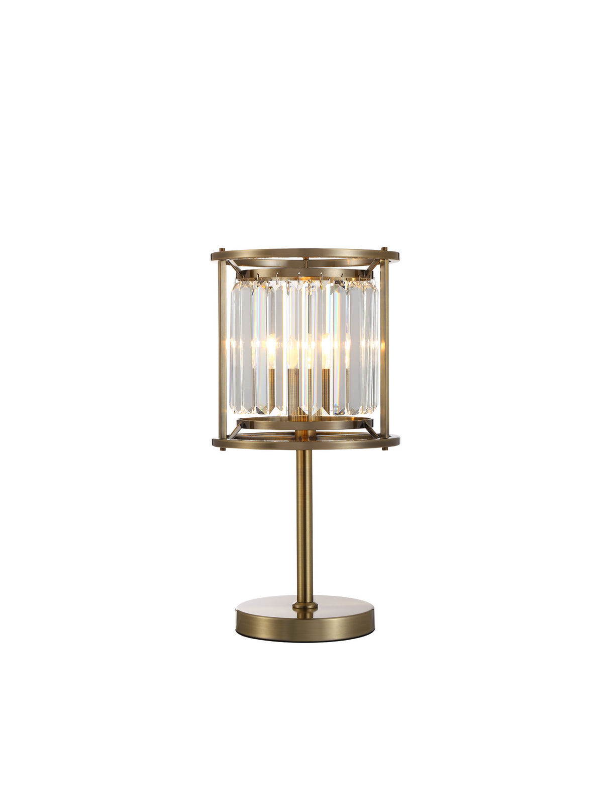 ROY7319 Royal 1 Light Crystal Table Lamp Antique Brass