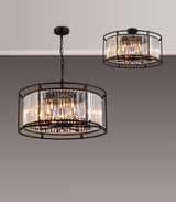 ROY8019 Royal 8 Light Crystal Ceiling Pendant Satin Black