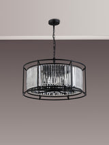 ROY8019 Royal 8 Light Crystal Ceiling Pendant Satin Black