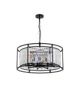 ROY8019 Royal 8 Light Crystal Ceiling Pendant Satin Black