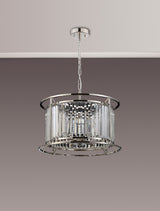 ROY8119 Royal 6 Light Crystal Ceiling Pendant Polished Nickel