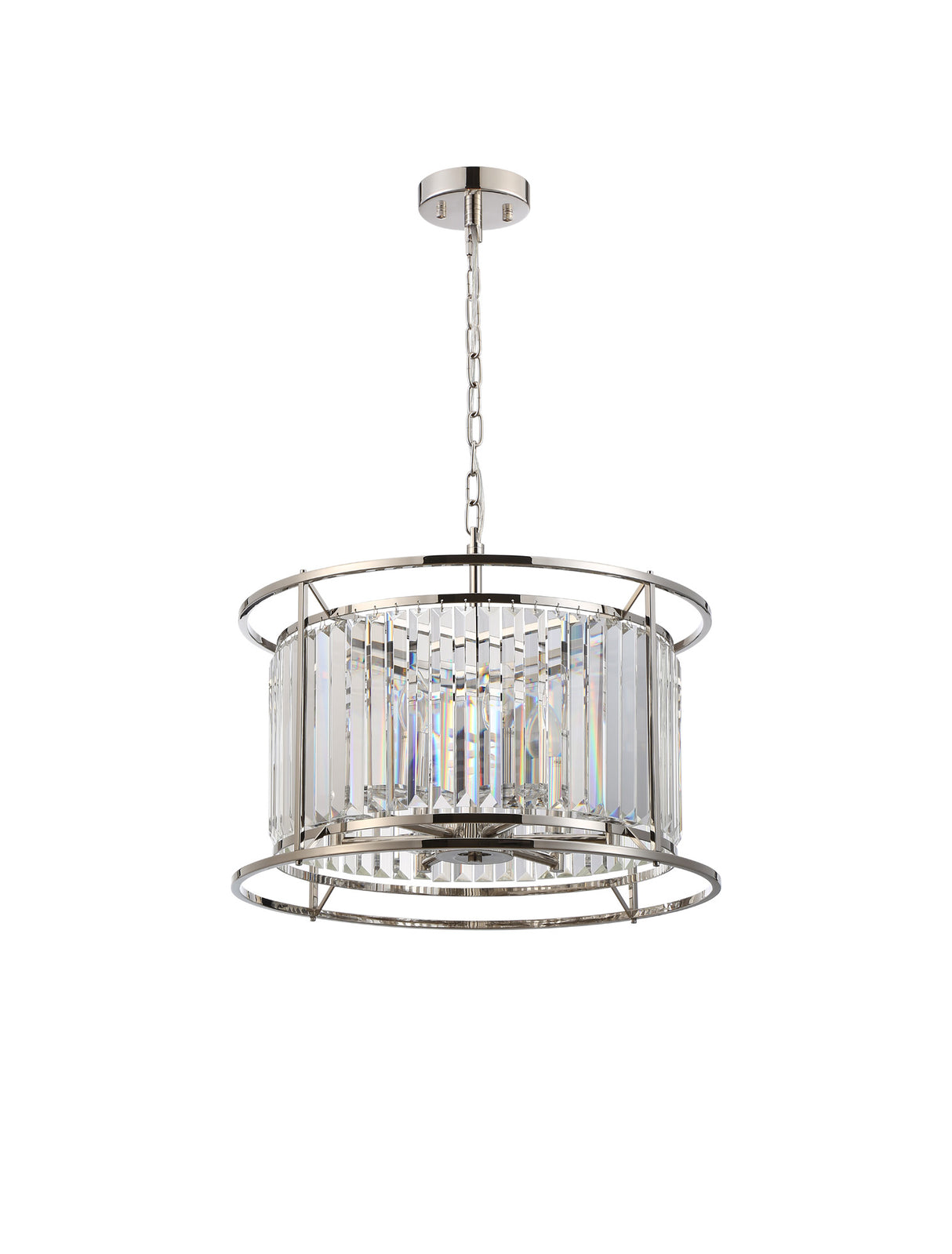 ROY8119 Royal 6 Light Crystal Ceiling Pendant Polished Nickel