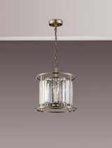 ROY8219 Royal 3 Light Crystal Ceiling Pendant Antique Brass