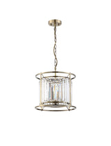 ROY8219 Royal 3 Light Crystal Ceiling Pendant Antique Brass