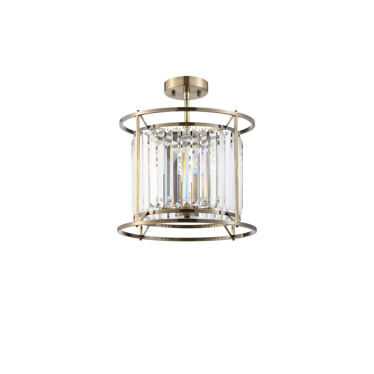 ROY8219 Royal 3 Light Crystal Ceiling Pendant Antique Brass