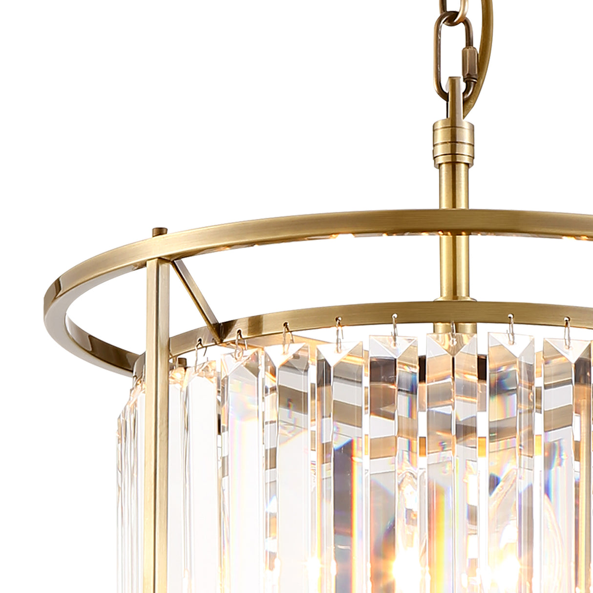 ROY8219 Royal 3 Light Crystal Ceiling Pendant Antique Brass