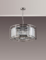 ROY9119 Royal 8 Light Crystal Ceiling Pendant Polished Nickel