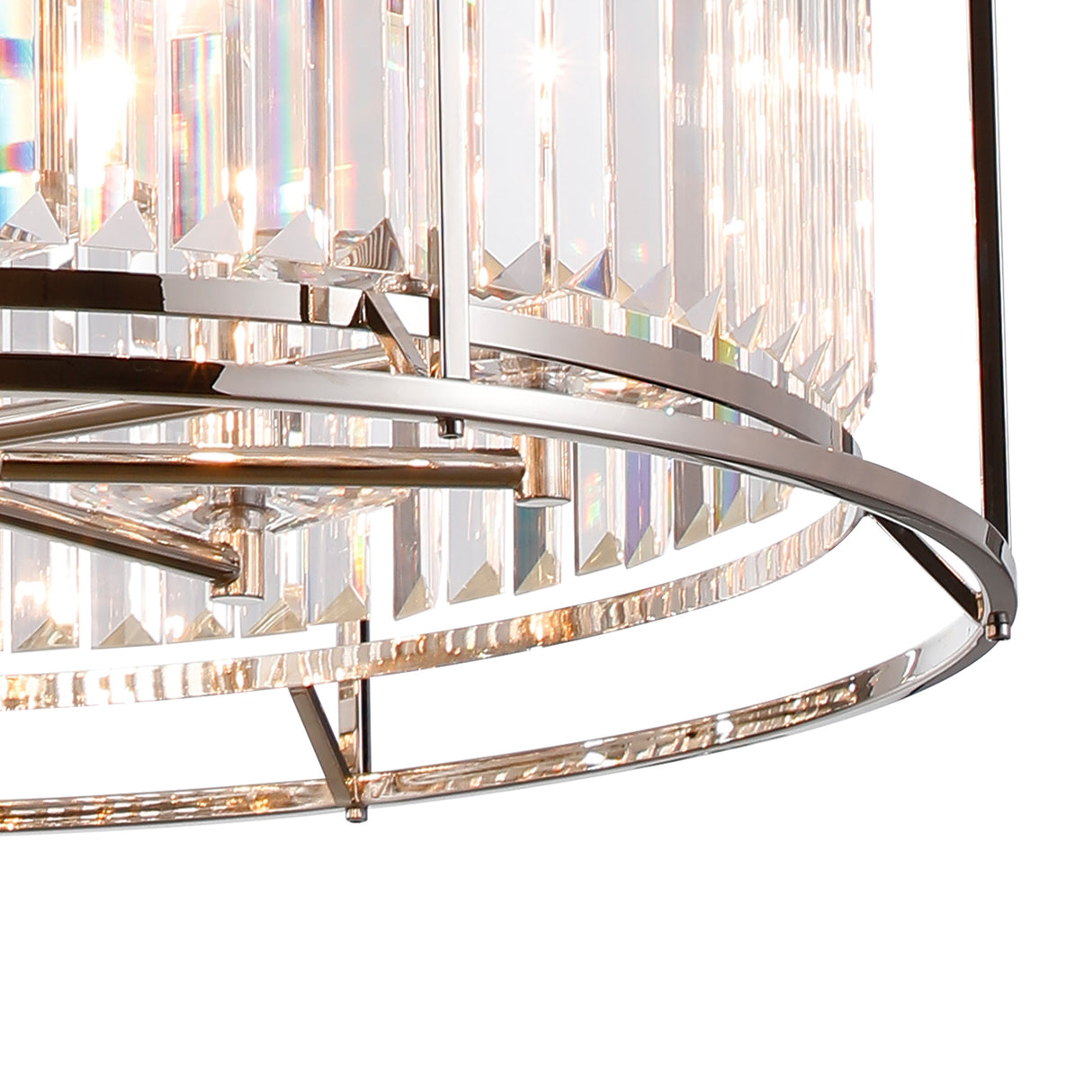 ROY9119 Royal 8 Light Crystal Ceiling Pendant Polished Nickel