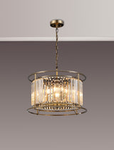 ROY9219 Royal 6 Light Crystal Ceiling Pendant Antique Brass