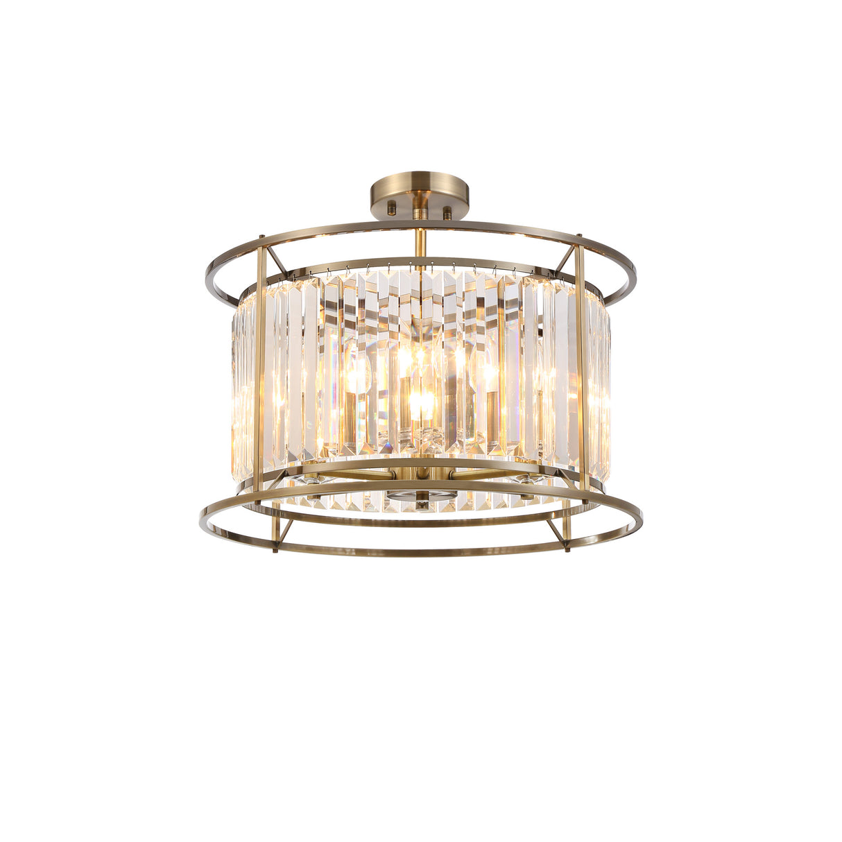 ROY9219 Royal 6 Light Crystal Ceiling Pendant Antique Brass