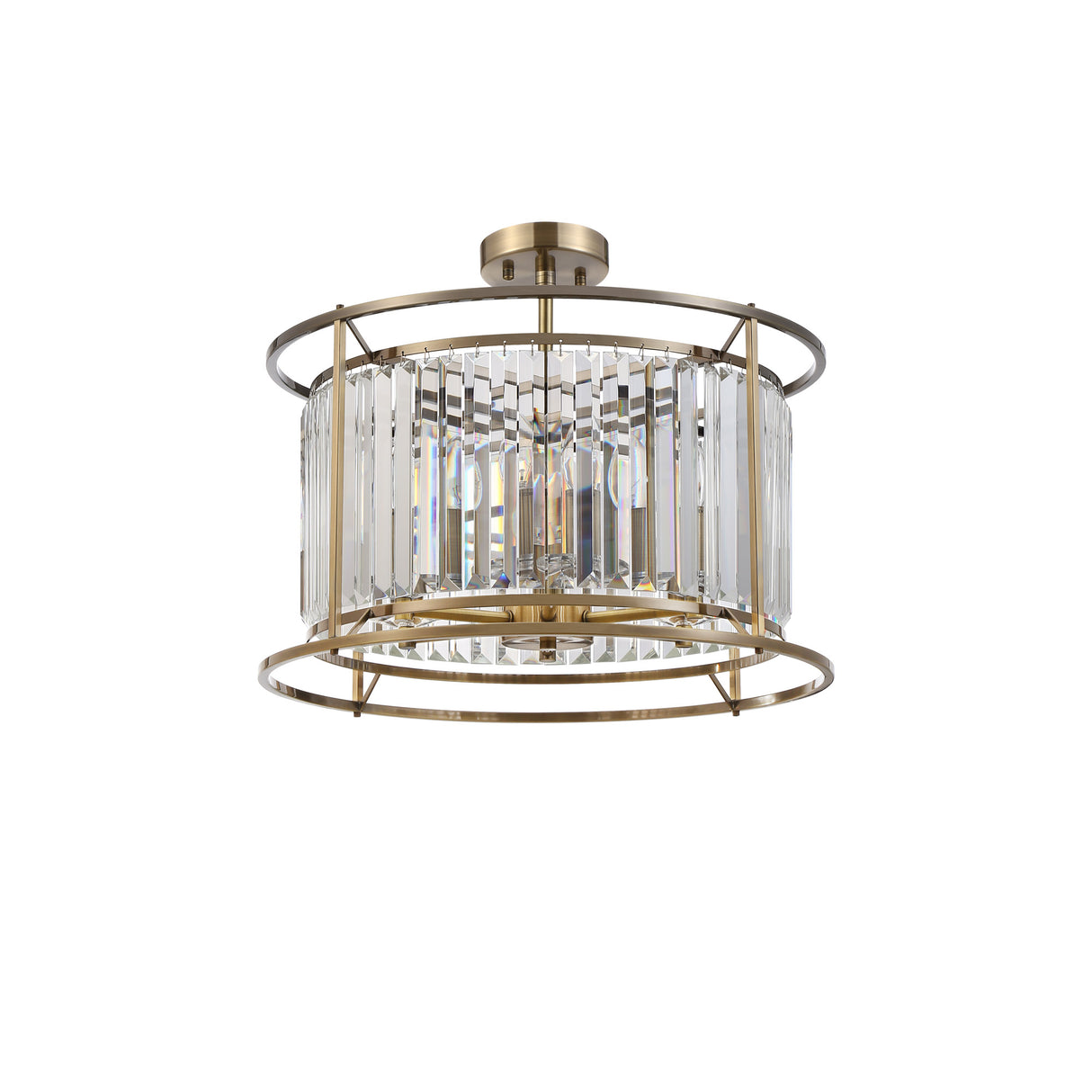 ROY9219 Royal 6 Light Crystal Ceiling Pendant Antique Brass