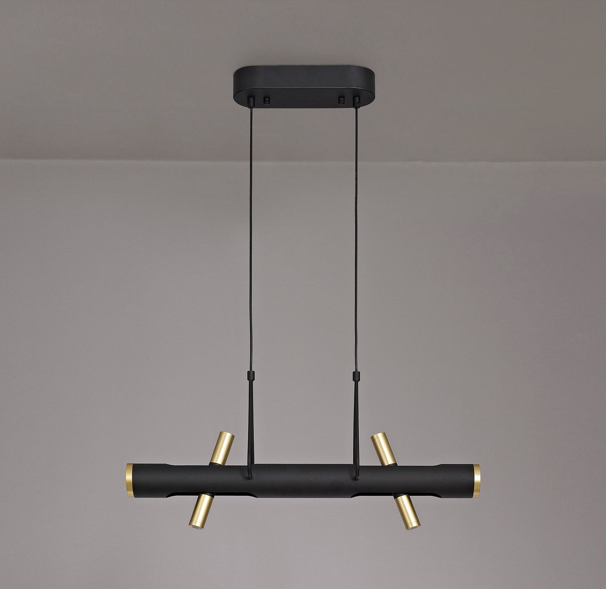 ACA0767 Acamari Pendant 8W LED in a Sand Black/Gold Finish