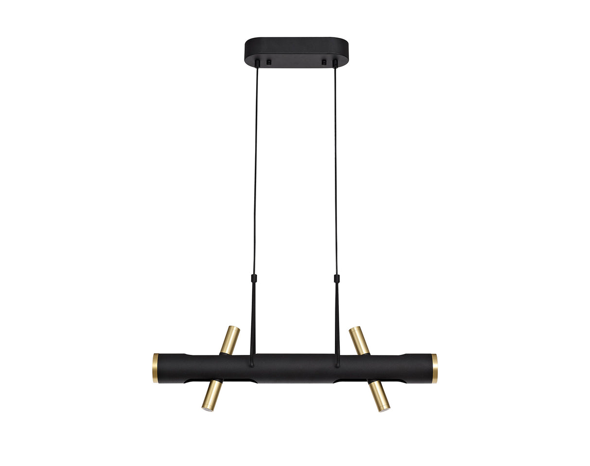 ACA0767 Acamari Pendant 8W LED in a Sand Black/Gold Finish