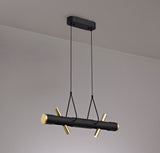 ACA0767 Acamari Pendant 8W LED in a Sand Black/Gold Finish