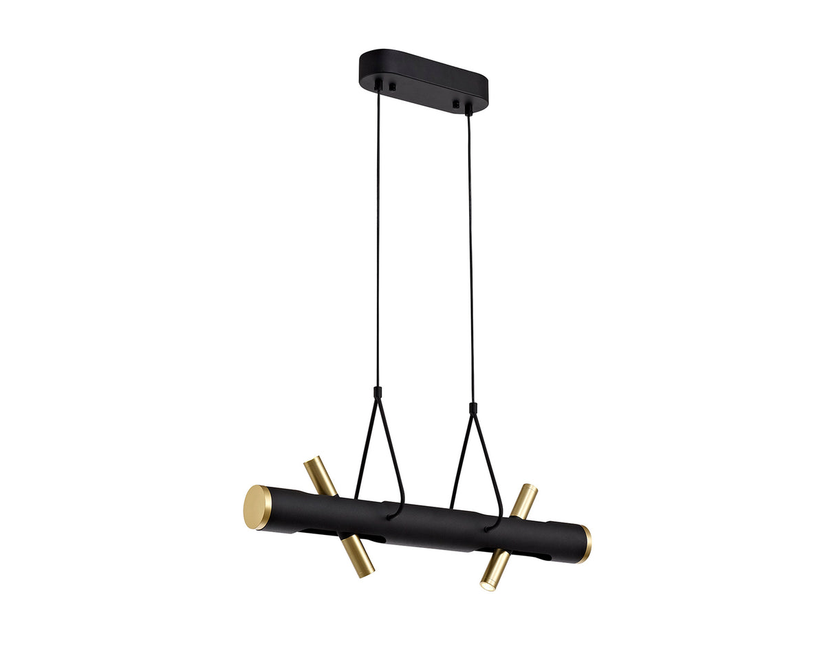 ACA0767 Acamari Pendant 8W LED in a Sand Black/Gold Finish