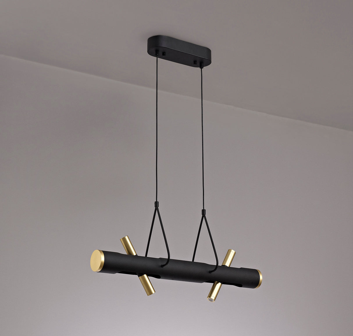 ACA0767 Acamari Pendant 8W LED in a Sand Black/Gold Finish