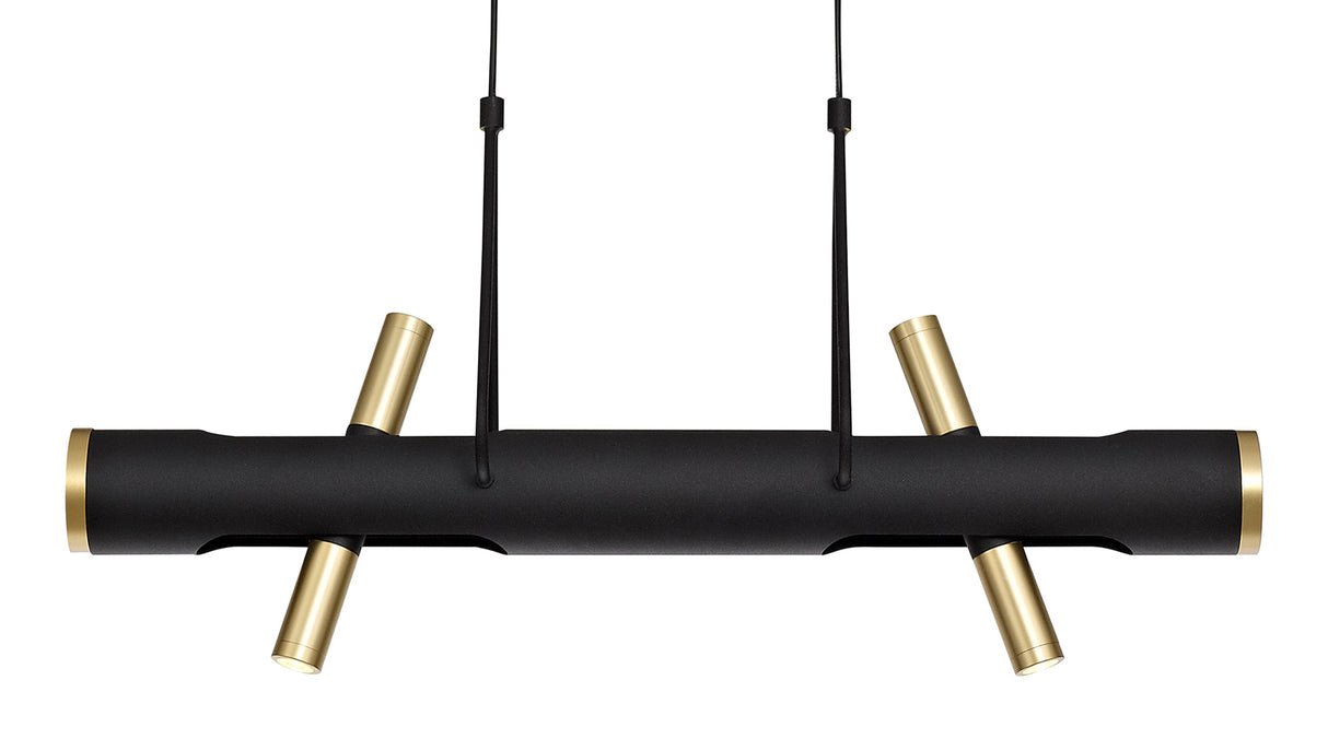 ACA0767 Acamari Pendant 8W LED in a Sand Black/Gold Finish