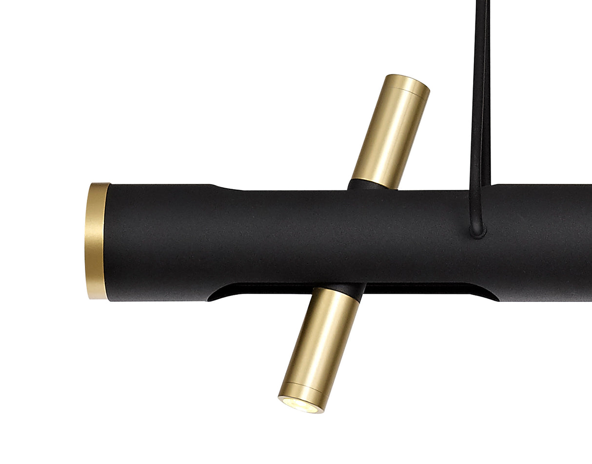 ACA0767 Acamari Pendant 8W LED in a Sand Black/Gold Finish