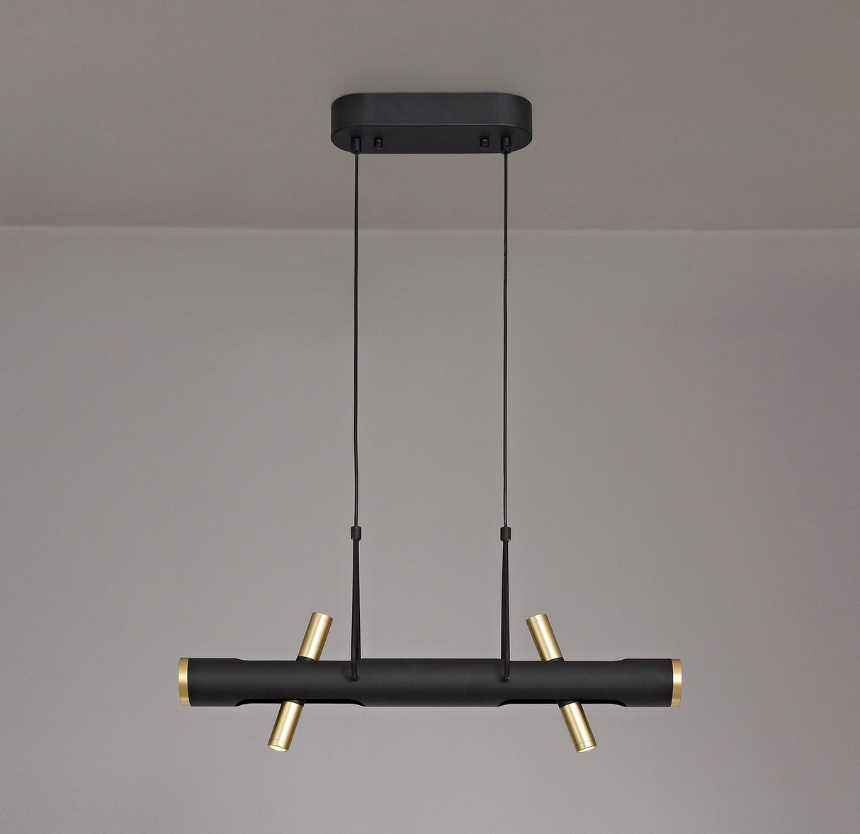 ACA0767 Acamari Pendant 8W LED in a Sand Black/Gold Finish