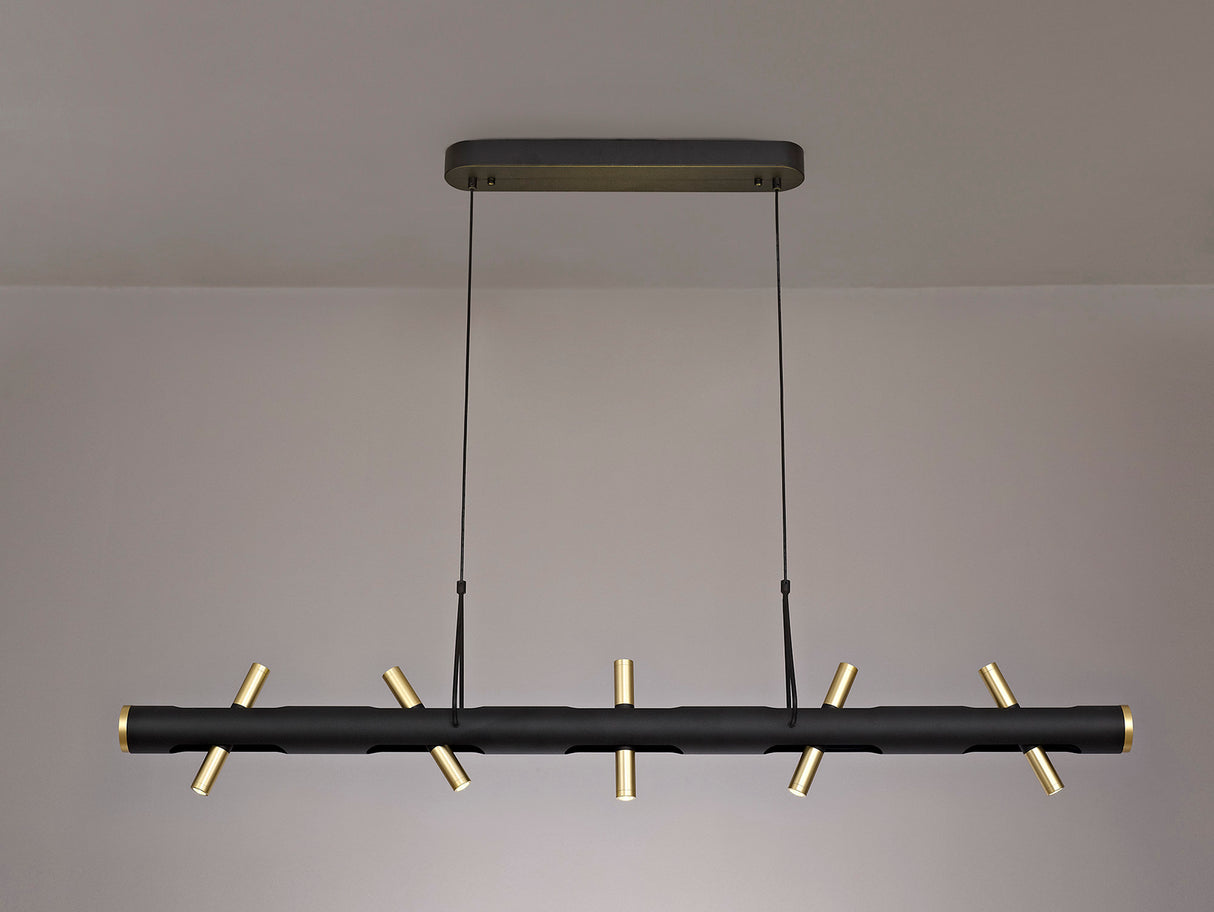 ACA1767 Acamari Pendant 20W LED in a Sand Black/Gold Finish