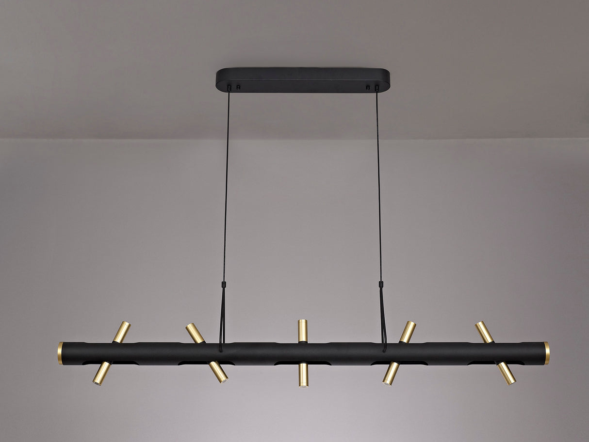 ACA1767 Acamari Pendant 20W LED in a Sand Black/Gold Finish