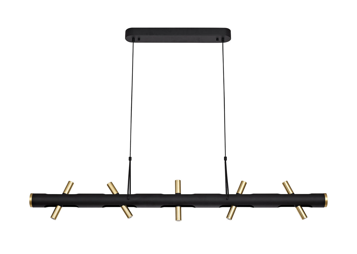 ACA1767 Acamari Pendant 20W LED in a Sand Black/Gold Finish