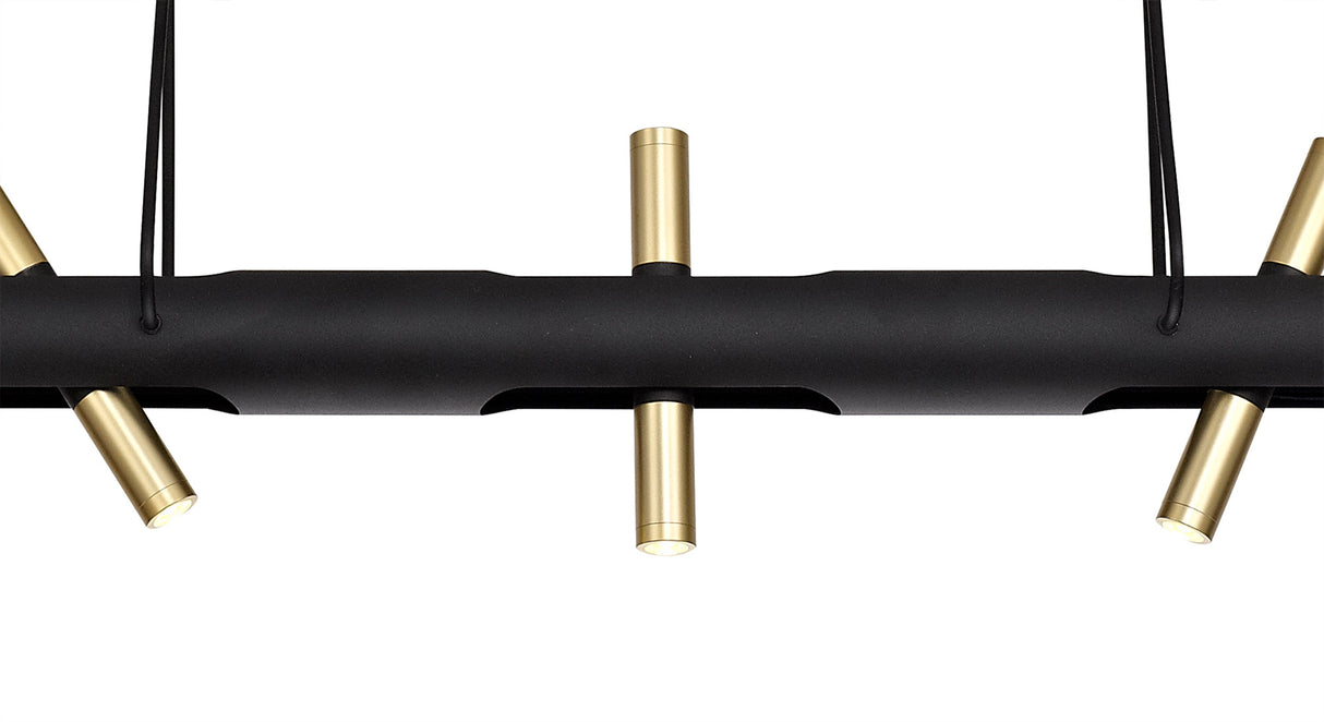 ACA1767 Acamari Pendant 20W LED in a Sand Black/Gold Finish