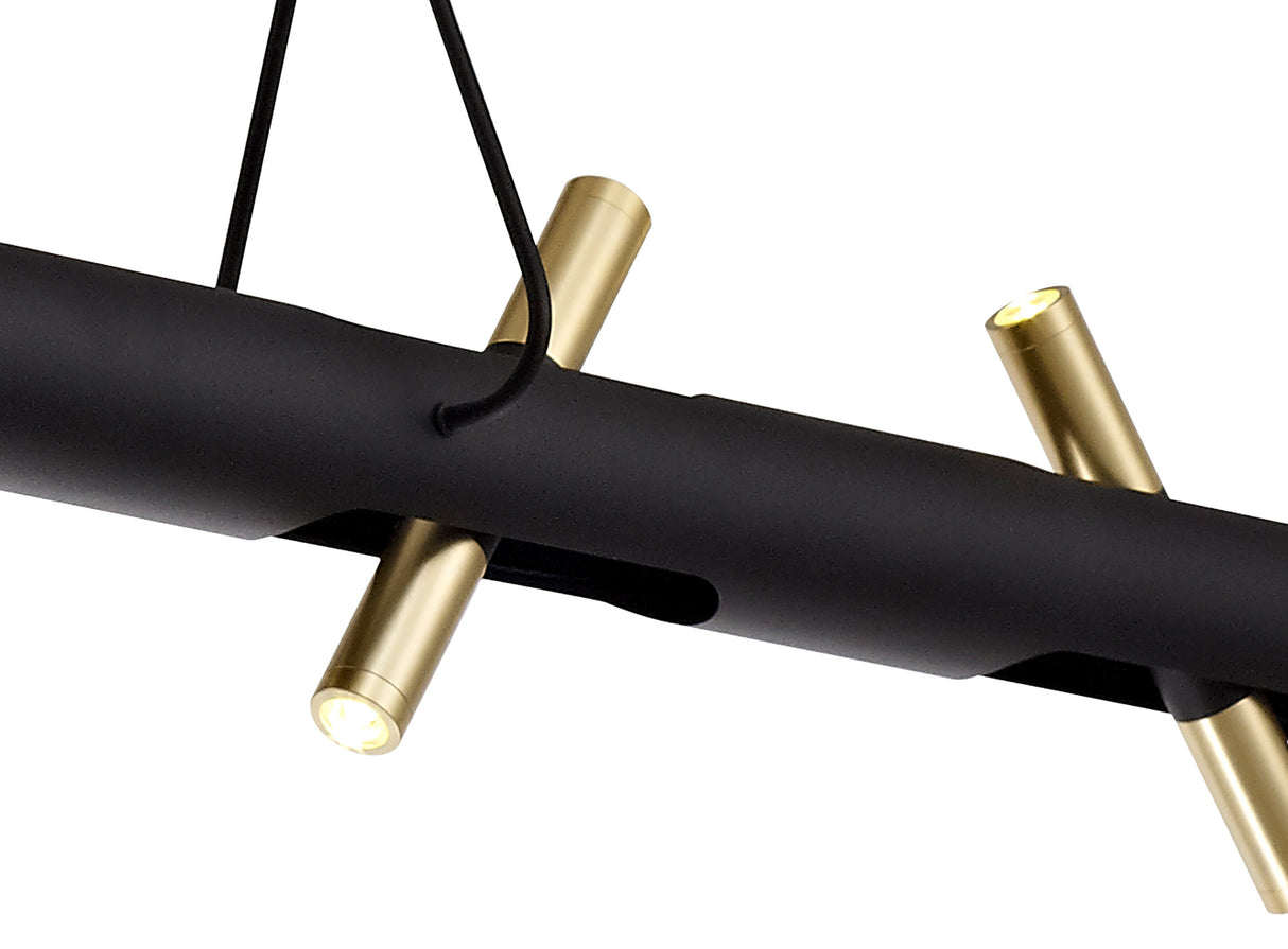 ACA1767 Acamari Pendant 20W LED in a Sand Black/Gold Finish