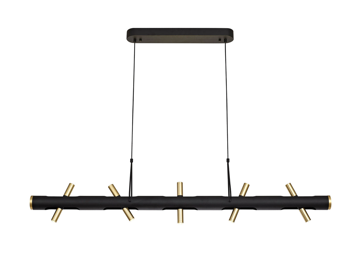 ACA1767 Acamari Pendant 20W LED in a Sand Black/Gold Finish