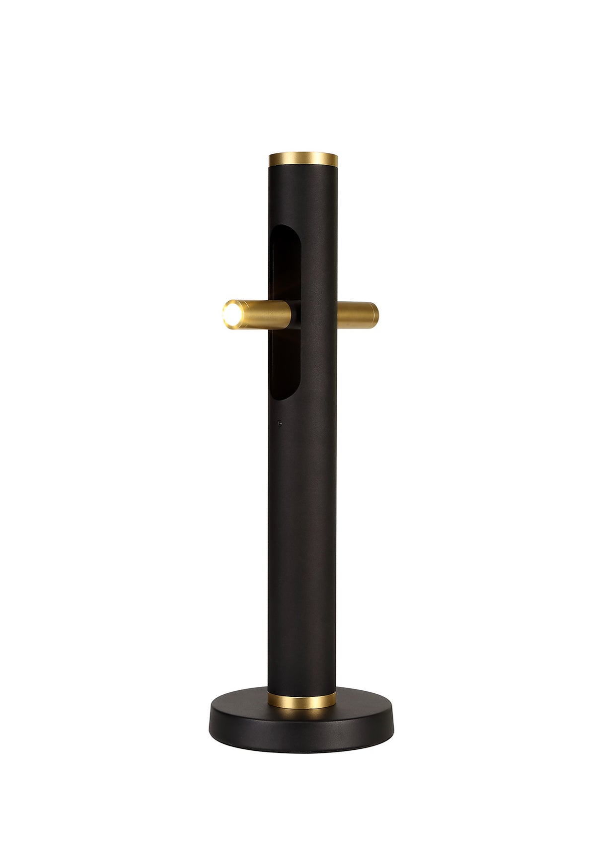 ACA3767 Acamari 50cm Table Lamp 4W LED in a Sand Black/Gold Finish