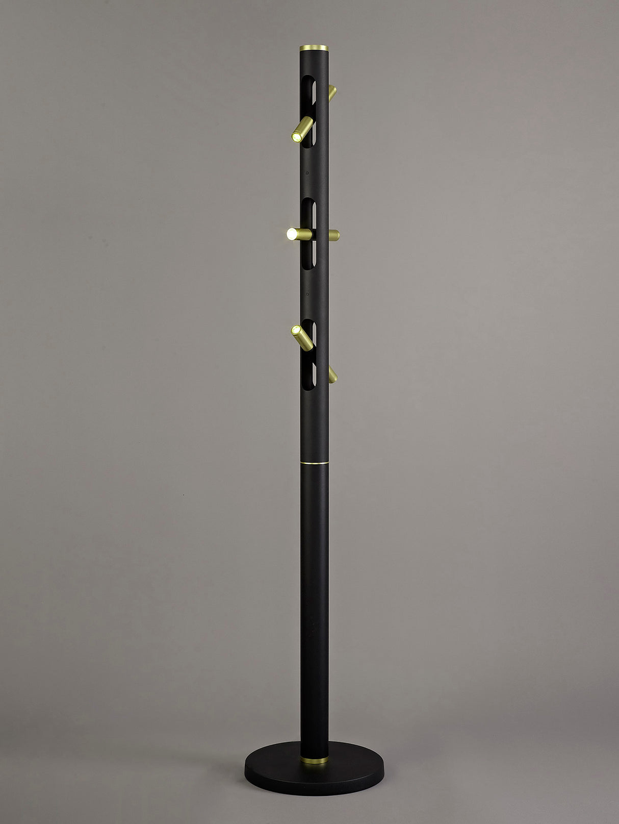 ACA4767 Acamari 153cm Floor Lamp 12W LED in a Sand Black/Gold Finish