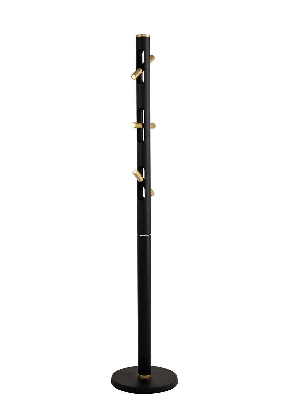 ACA4767 Acamari 153cm Floor Lamp 12W LED in a Sand Black/Gold Finish