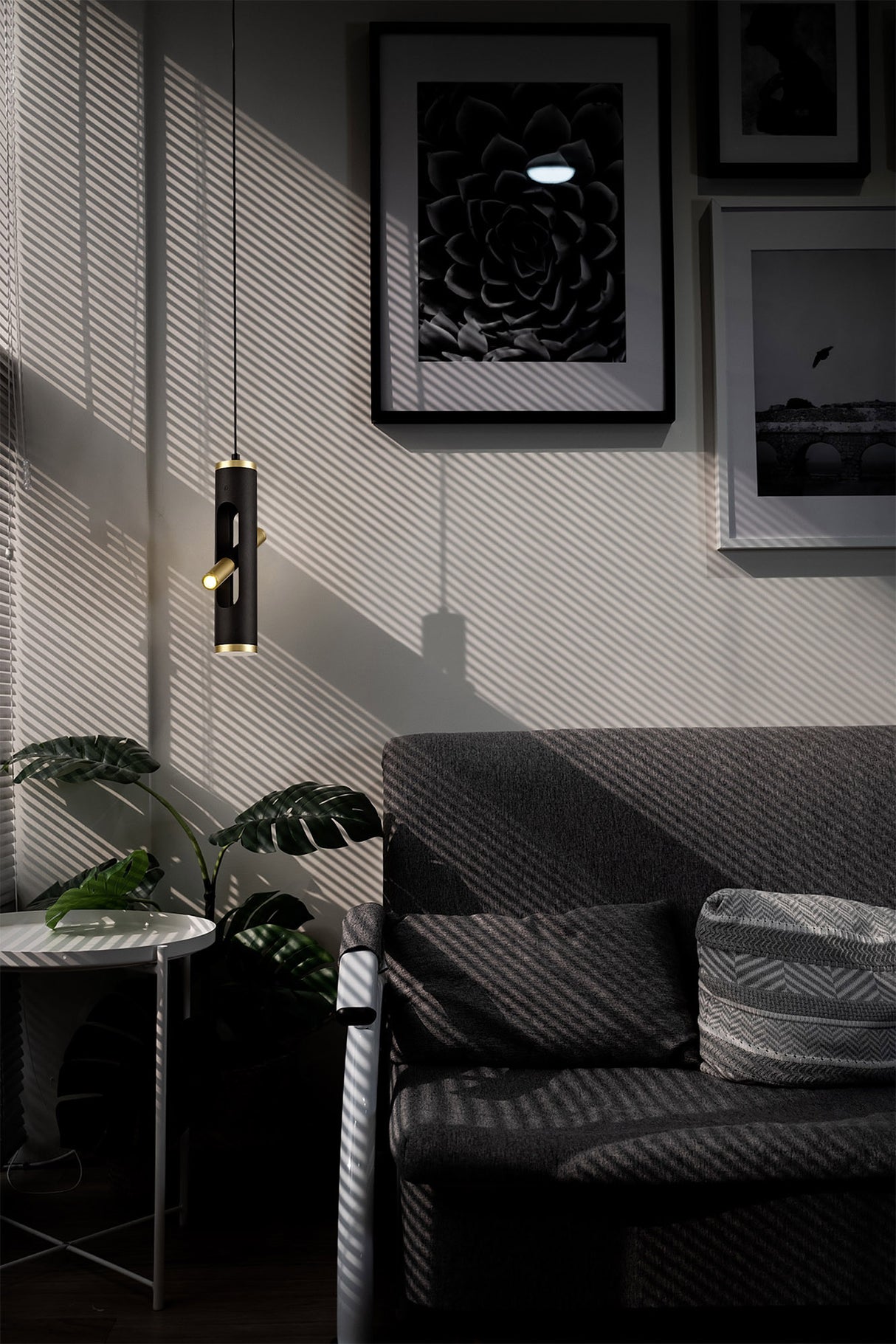 ACA9667 Acamari Pendant 4W LED in a Sand Black/Gold Finish