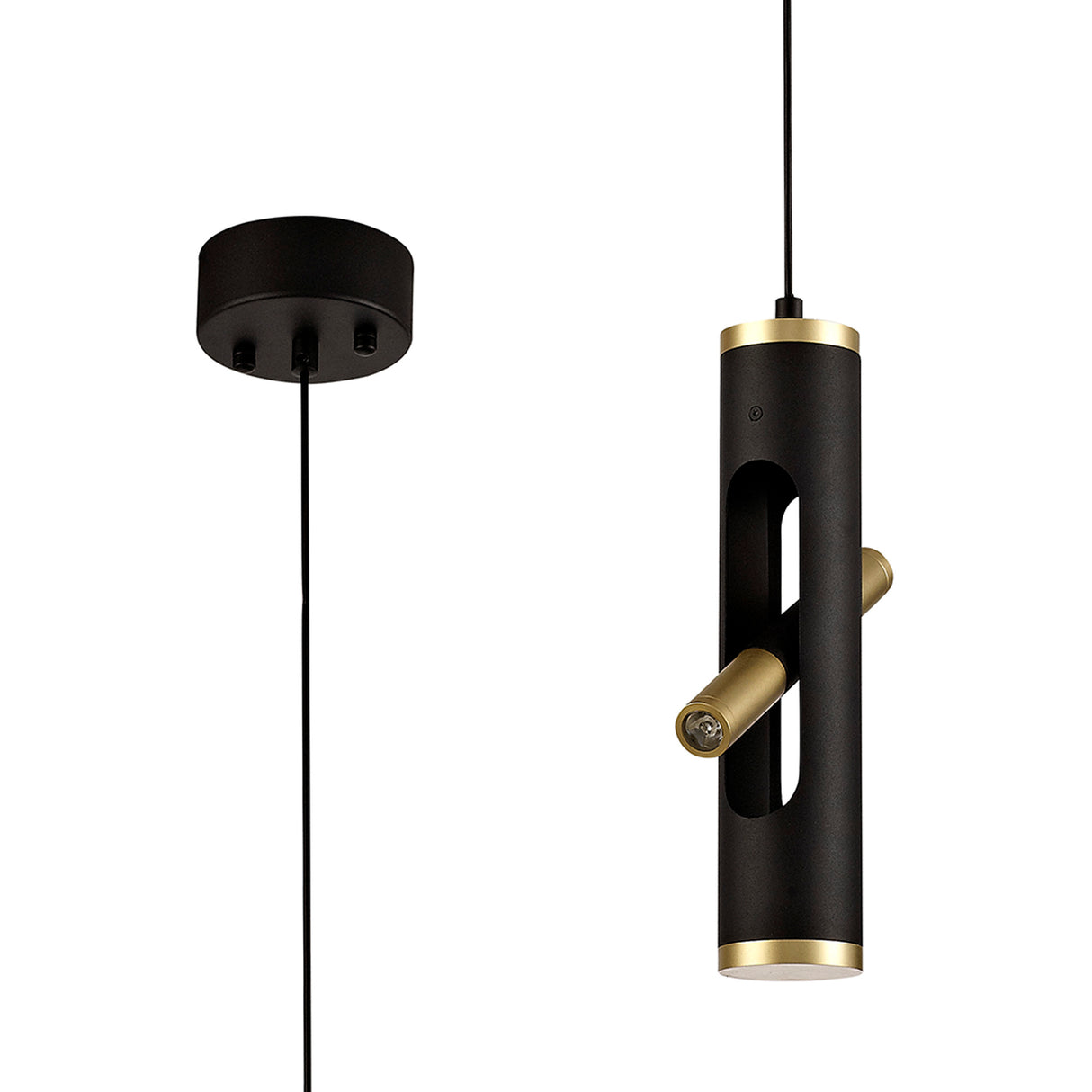 ACA9667 Acamari Pendant 4W LED in a Sand Black/Gold Finish