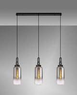 ACH2260 Achernar 3 Light Ceiling Pendant Black Chrome/Smoked