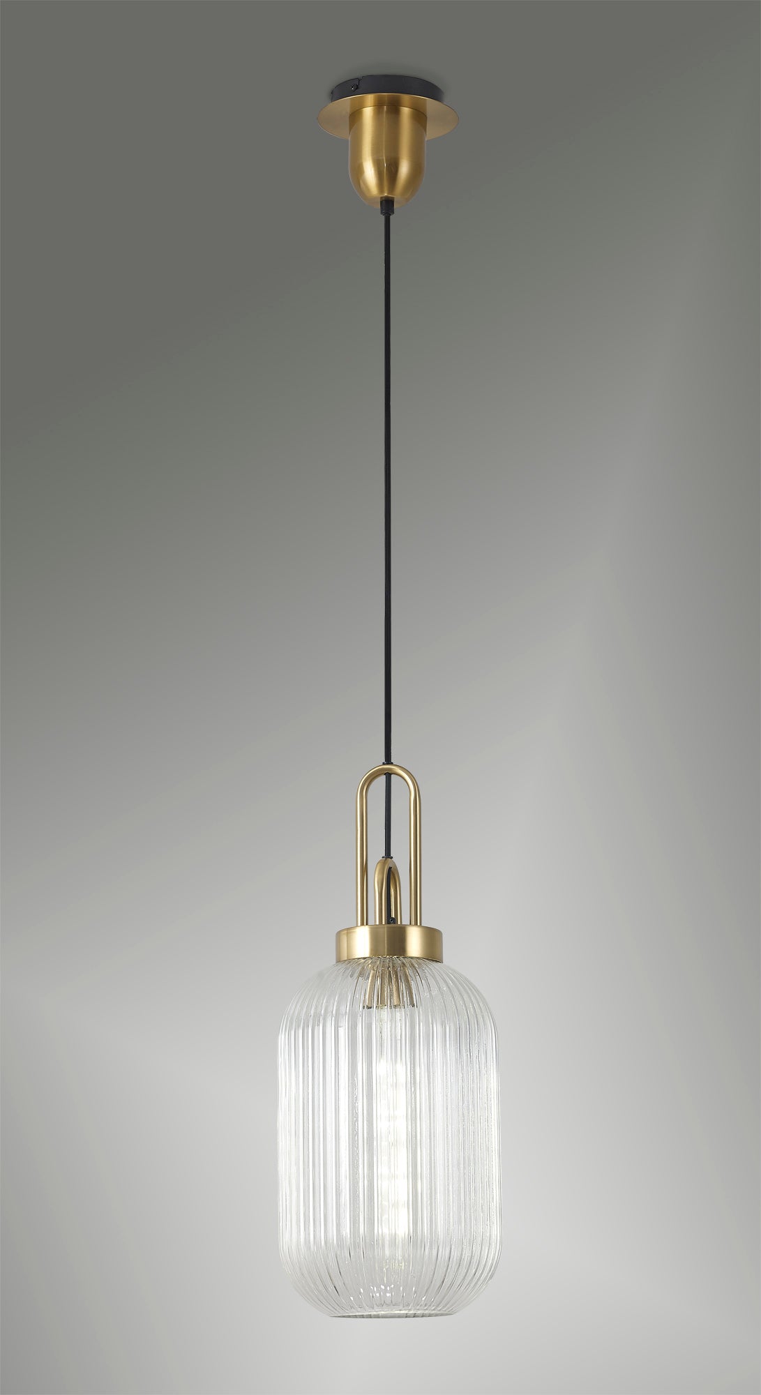 ACH2450 Achernar 1 Light Ceiling Pendant Brass/Gold/Clear