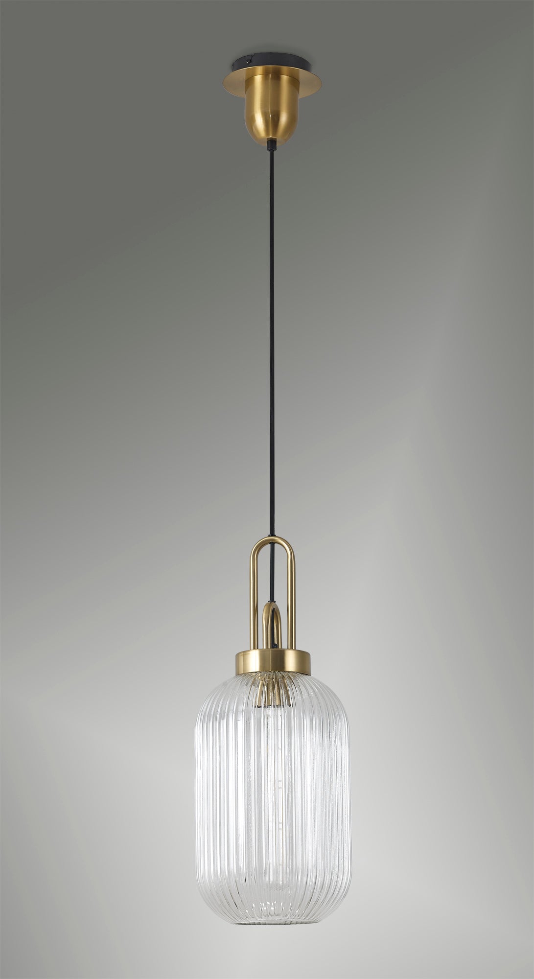 ACH2450 Achernar 1 Light Ceiling Pendant Brass/Gold/Clear