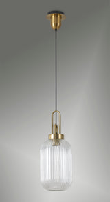 ACH2450 Achernar 1 Light Ceiling Pendant Brass/Gold/Clear