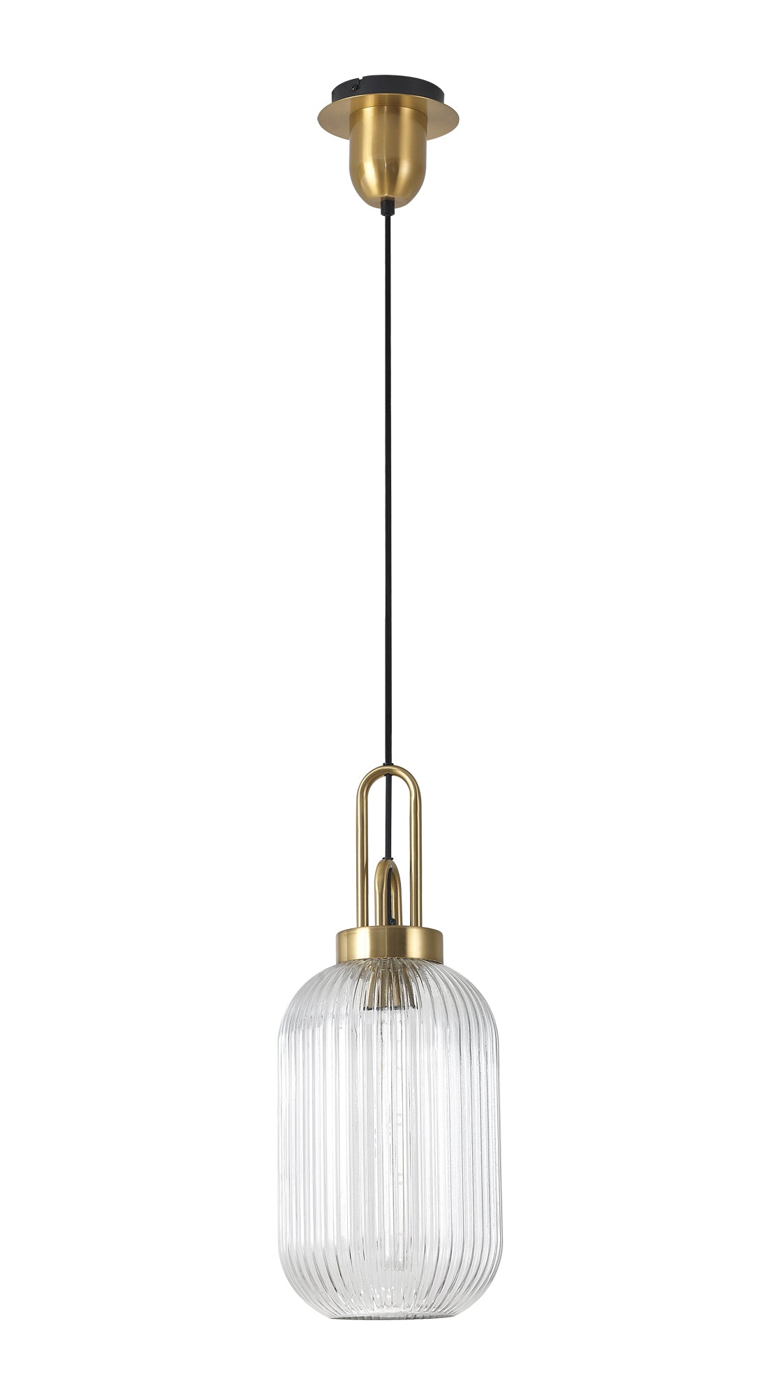 ACH2450 Achernar 1 Light Ceiling Pendant Brass/Gold/Clear